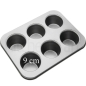 Preview: Amerikanische Muffinform 6 XL Muffins(9 x 4 cm) , Carbon