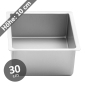 Preview: Torten-Backform 30 x 10 cm quadrat Aluminium
