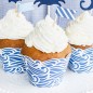 Preview: Cupcakes Wrapper "Babyblau mit Wellen"