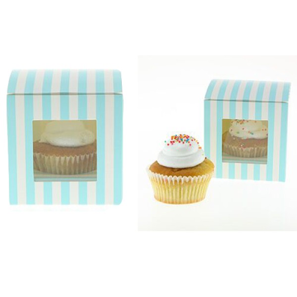 Cupcake-Boxen Blau-Weiß, 6 Stück