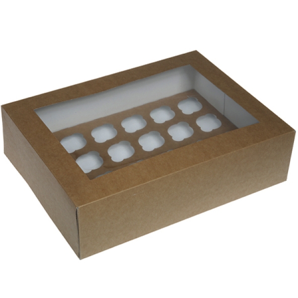 Cupcake Box für 24 Mini Cupcakes, kraftpapier, braun