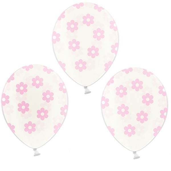 Luftballons Blumen Baby Pink