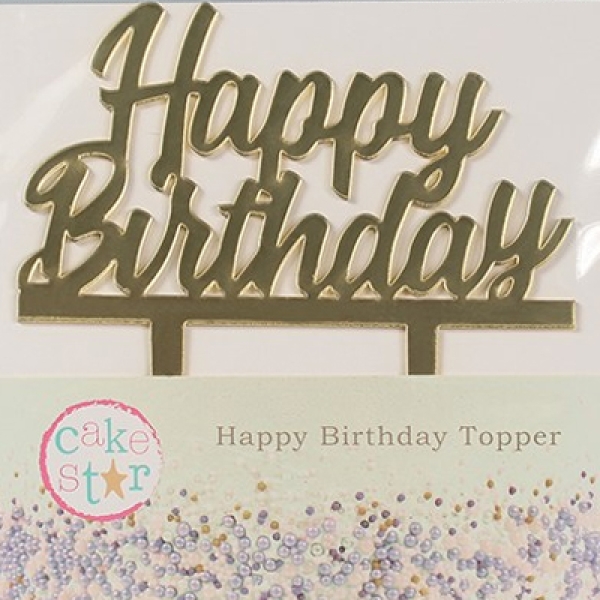 Tortentopper "Happy Birthday", Gold