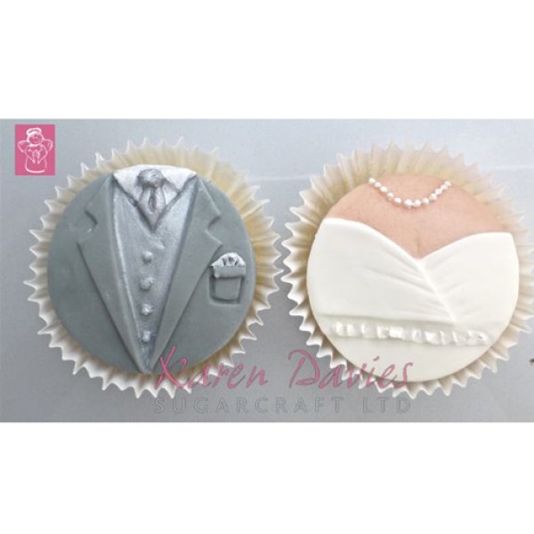 Karen Davies Cupcakes Topper 'Bride & Groom'