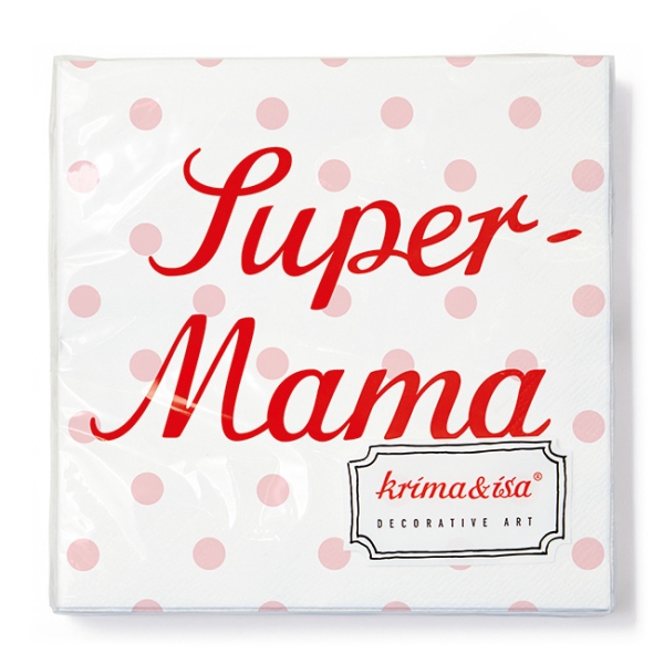 Krima Isa Cupcakes-Servietten Super Mama 33 x 33 cm