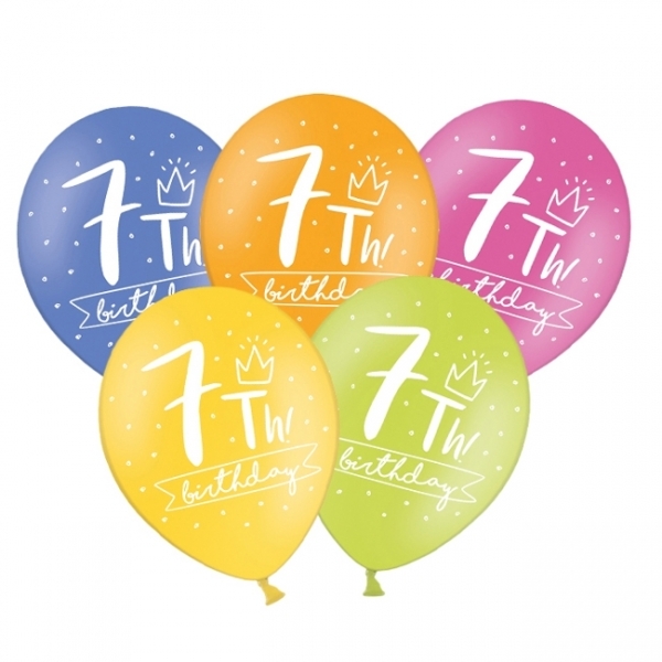 Luftballons Zahl '7' Pastell