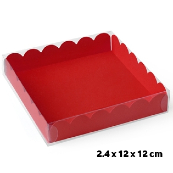 Macarons-Schachtel mit Deckel, für 4 Macarons/Kekse, rot
