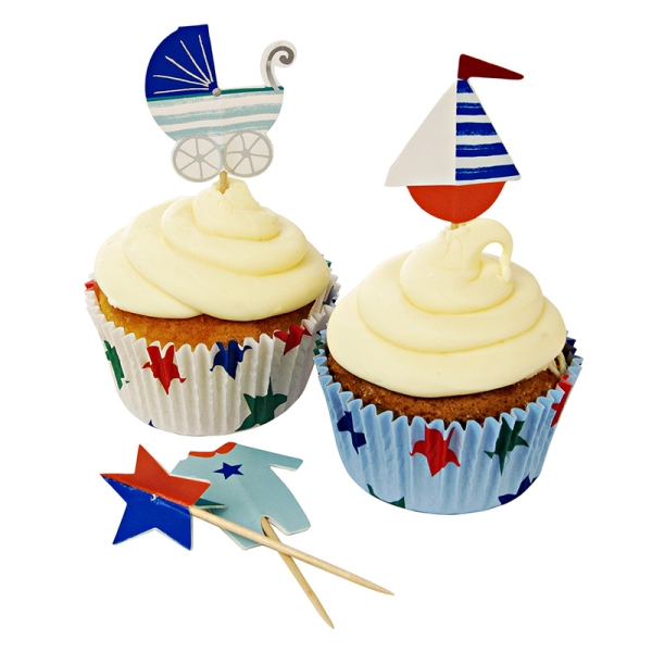 MeriMeri Cupcakes Party-Kit "Babyshower", blau