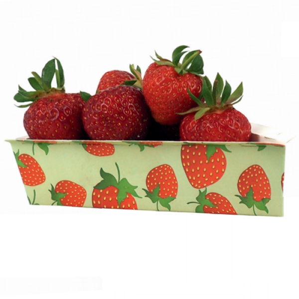 Papier-Backformen "Tortenstück", Grün mit Erdbeeren