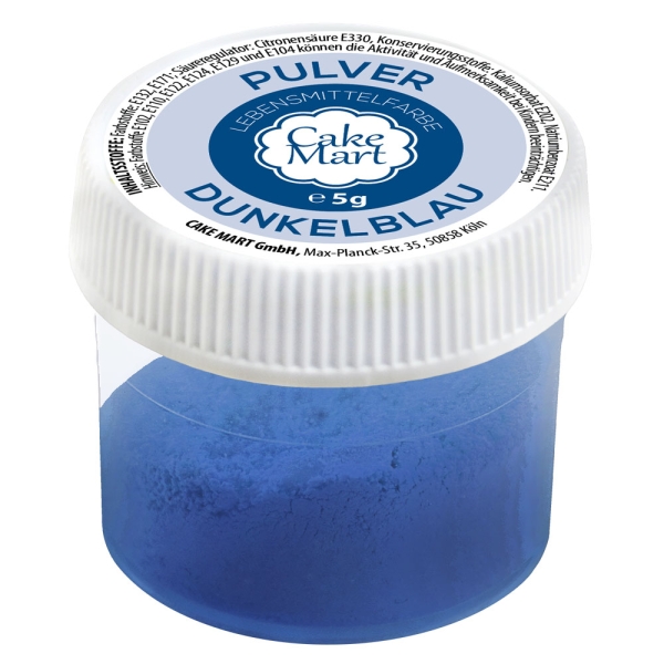 CAKE MART Lebensmittelfarbe Pulver "Dunkelblau", royal blue, 5 g