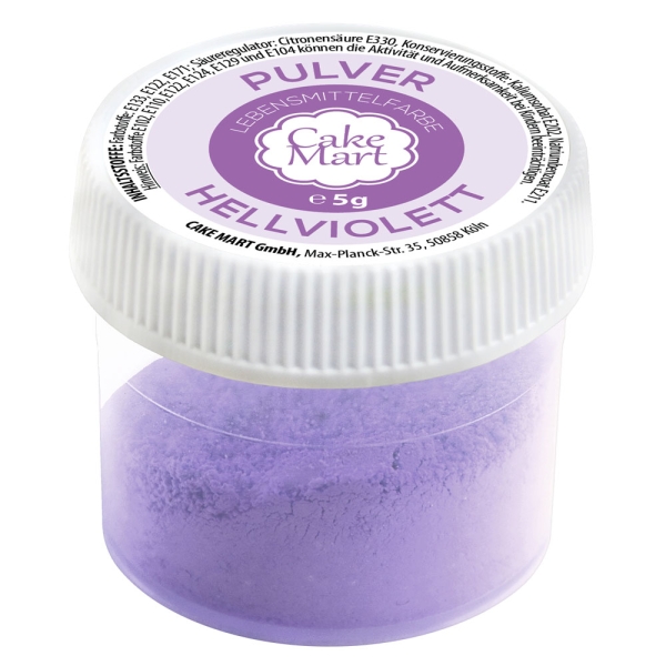 CAKE MART Lebensmittelfarbe Pulver "Hellviolett", pastel lila, 5 g
