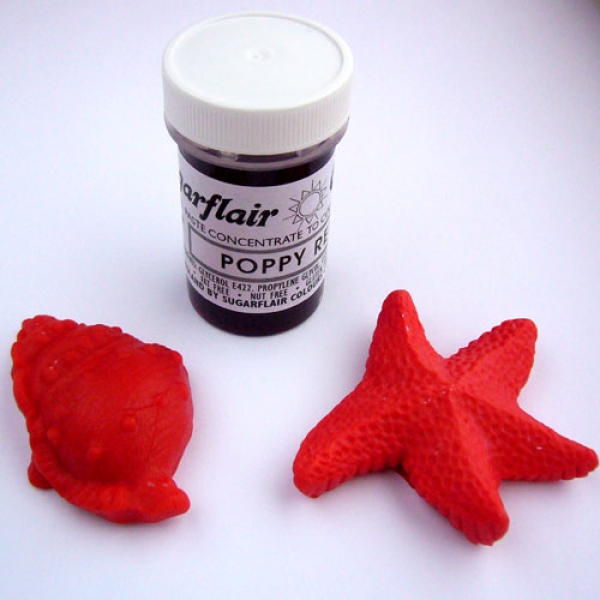 Sugarflair Profi Lebensmittelfarbe Poppy Red (Mohnrot), Tartrazinfrei 25 g