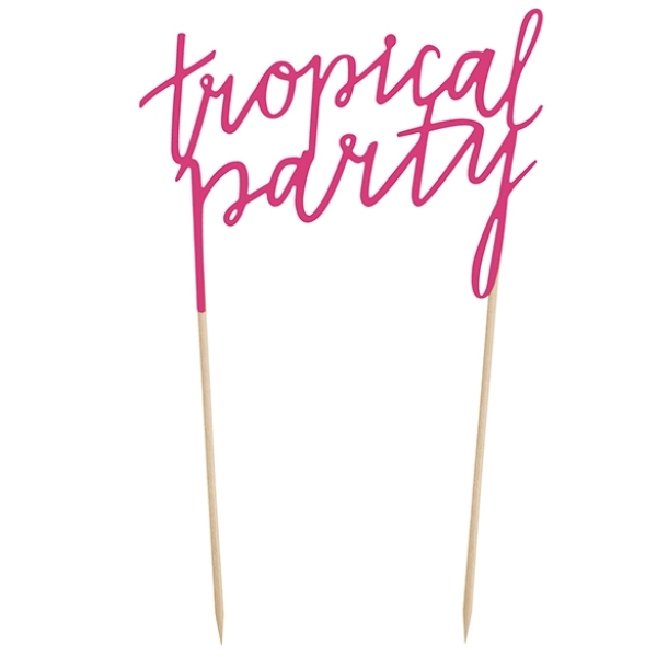 Torten Topper Tropical Party Hotpink