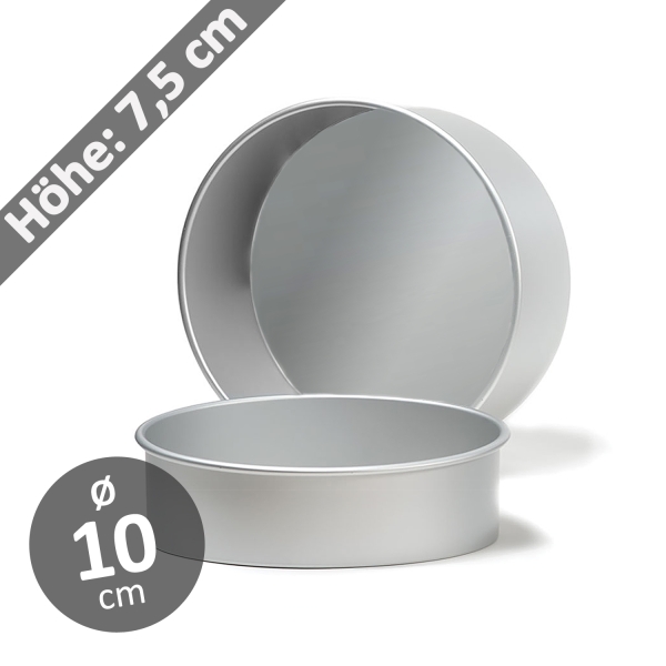 Torten-Backform 10 x 7,5 cm rund Aluminium