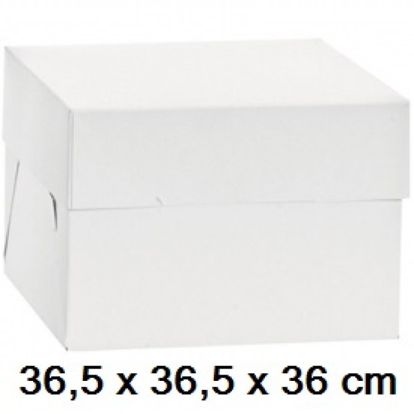 Extra hoher Tortenkarton, weiß, 36,5 x 36,5 x 36 cm