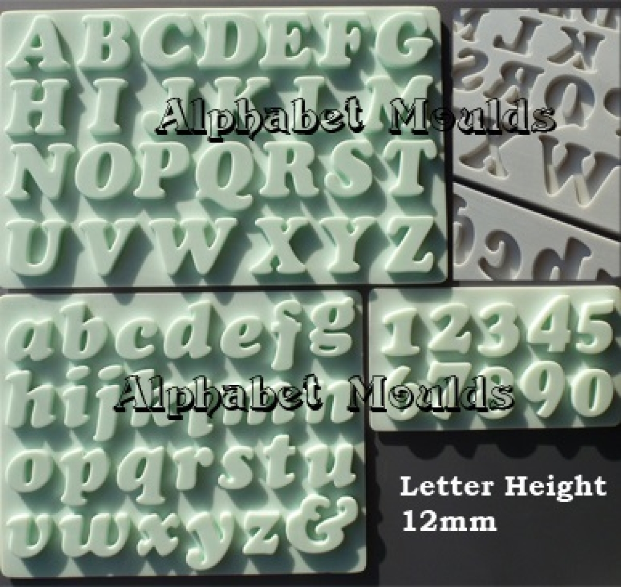 Fondantform 'Zahlen und Buchstaben' 1,2 cm