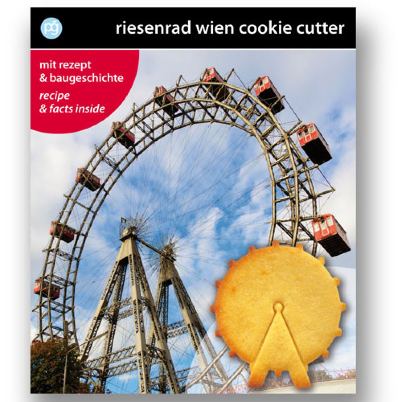 Plätzchen-Ausstechform "Wien, Riesenrad", Rot