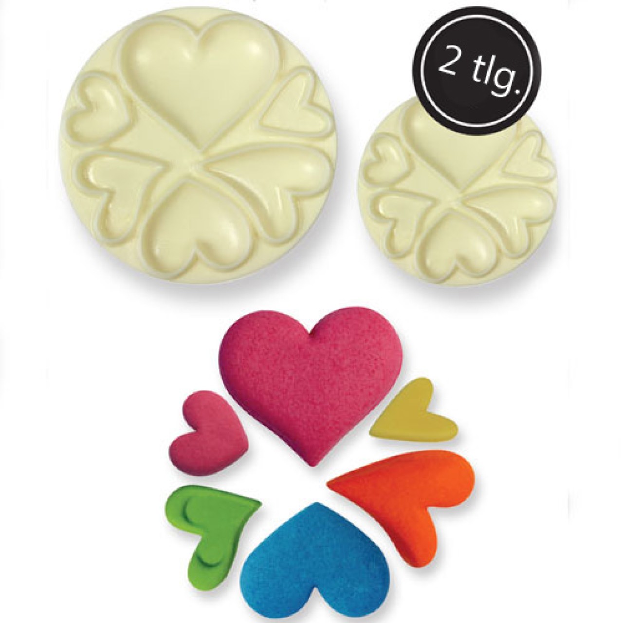 Easy Pops Fondant Cupcakes Deko 'Herzen', 2er Set