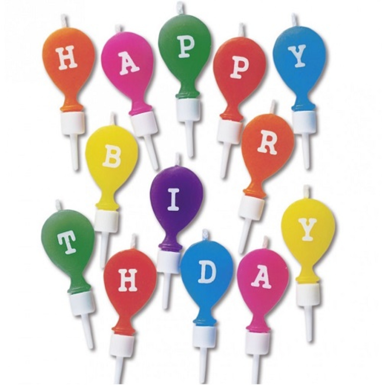 Kerzen-Set "Happy Birthday", 13 teilig mit Halter