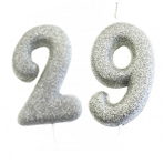 Geburtstagskerzen Zahlen Silber