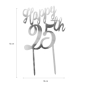 Preview: Tortentopper "Happy 25th", 16 x 10 cm
