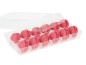 Preview: Macaron-Halbschalen 24 Stück rot in 12er Box transparent
