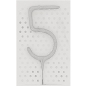 Preview: Wunderkerze "5", Silber, 18 cm