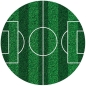 Preview: Tortenaufleger "Fußballfeld", essbares Oblatenpapier, Grün & Weiß, 16 cm, deKora
