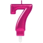 Mobile Preview: Geburtstagskerze "Zahl 7", Pink, 8 cm