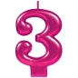Preview: Geburtstagskerze Zahl 3 Pink