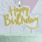 Preview: Geburtstagskerze "Happy Birthday" Gold