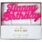 Preview: Geburtstagskerze Cupcakes & Torte, HAPPY BIRTHDAY, pink, 12 cm