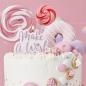 Preview: Geburtstagskerze Make a Wish Pink Glitzer
