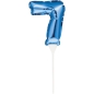 Preview: Ballon-Topper "Zahl 7", Blau, 13 cm