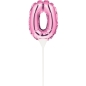 Preview: Ballon-Topper "Zahl 0", Pink, 13 cm