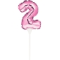 Preview: Ballon-Topper "Zahl 2", Pink, 13 cm
