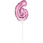 Mobile Preview: Ballon-Topper "Zahl 6", Pink, 13 cm