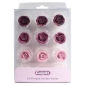 Preview: Culpitt, 12 Zuckerblumen "Ombré-Rosen", 4 farbige Designs mit Farbverlauf in Lila/Violett, á 2 cm