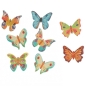 Preview: Tortendeko "Mariposa Butterfly", 8 Stück, Esspapier, farbig, ca. 4,5 cm x 5 cm, deKora