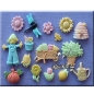 Preview: Cupcakes Deko Silikonform für Fondant 'Garten', 14 x 8 cm