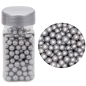Preview: Azo-freie Zuckerperlen 'Glimmer Silber' 60 g, ca. 5-7 mm