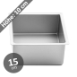 Preview: Torten-Backform 15 x 10 cm quadrat Aluminium