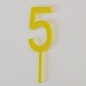 Preview: Meri Meri Torten Picker "Nummer 5", Gelb, 11 cm