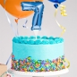 Preview: Ballon-Topper "Zahl 7", Blau, 13 cm