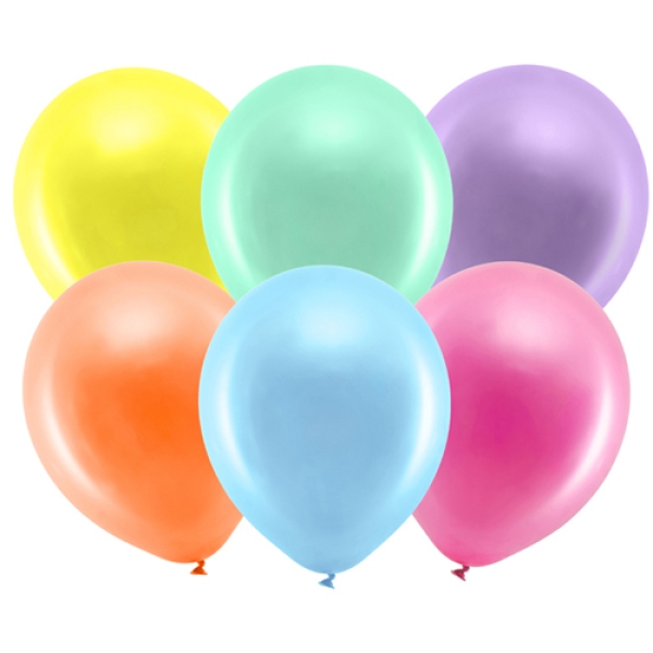 12 Party Luftballons - Regenbogen, 22 cm