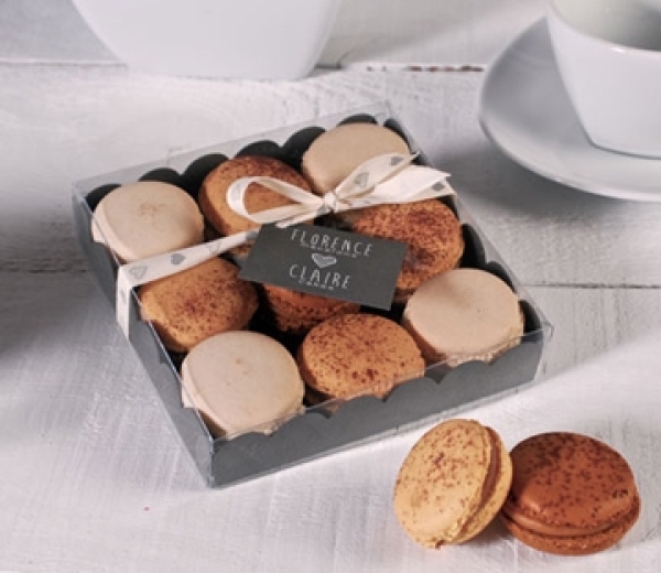 Macarons-Schachtel mit Deckel, für 9 Macarons/Kekse, schwarz
