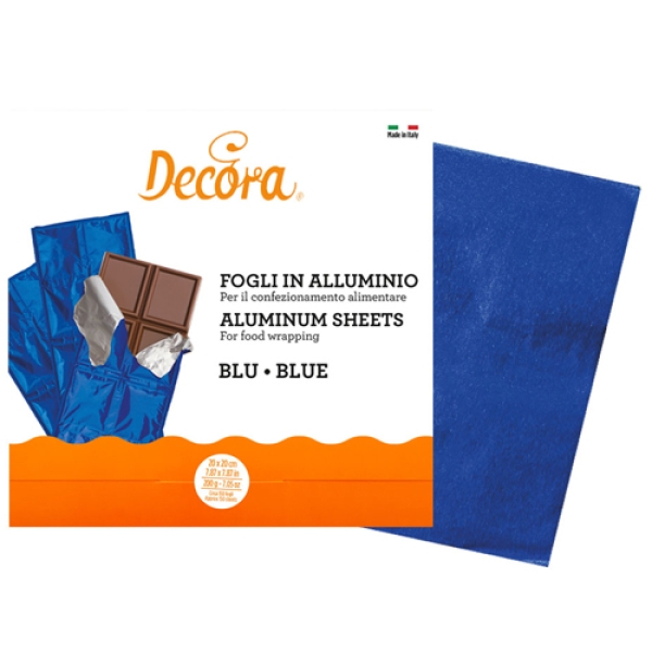 Alufolien für Schokoladen, 20 x 20 cm, Blau