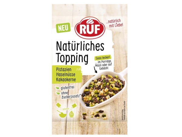 RUF Natürliches Topping - Pistazien, Kakaokerne und Haselnüsse 30g
