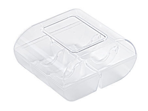 Macaron-Halbschalen 12 Stück bunt in 6er Box transparent