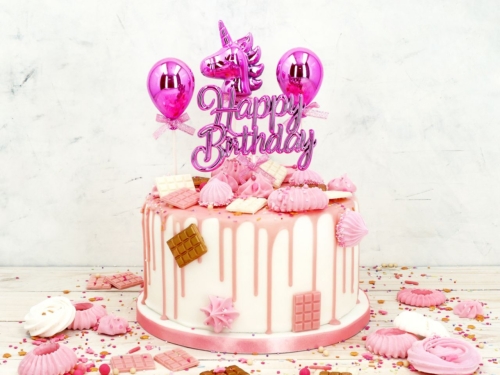 Cake Topper Einhorn pink 3D